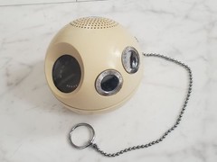 VTG 1970 National Panasonic Panapet R-70 White AM Radio Space Age Tested Japan
