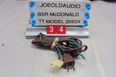 BSR McDONALD 205SX Turntable Line Cord & Ground Wire Tested Parting Out 205SX