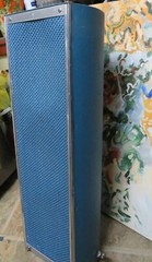 VINTAGE EXTERNAL SPEAKER BLUE TWEED CHROME 29″ BARREL HALF MOON