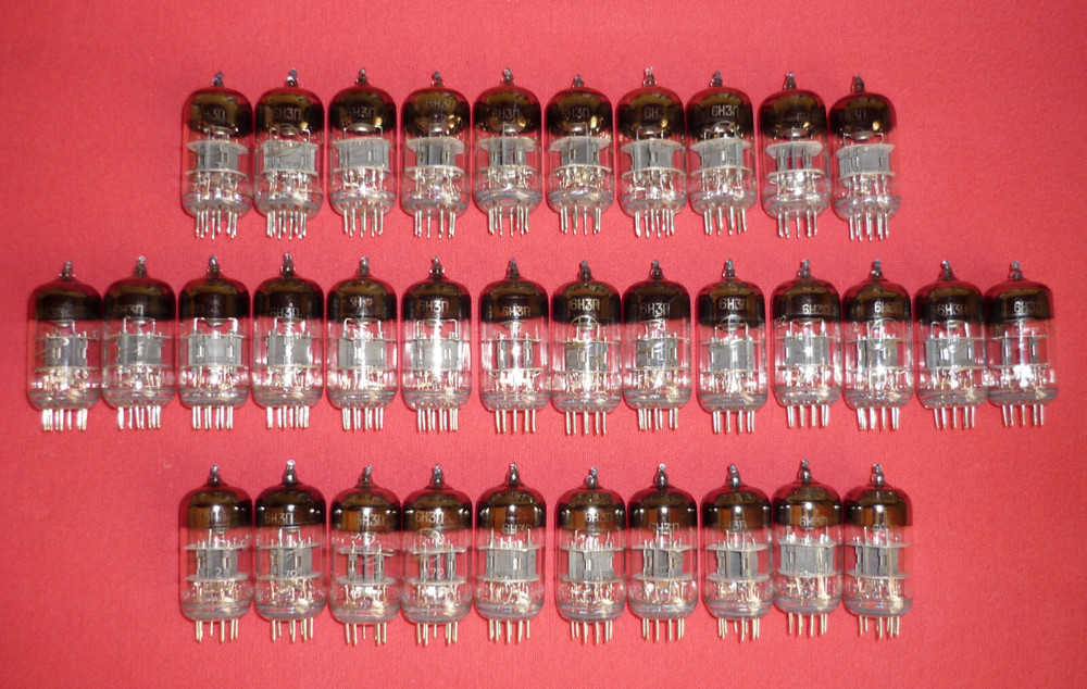 34pcs. 6N3P / 6Н3П ~ 6CC42, 2C51 Double triode NEW. MILITARY. SAME DATE V-1972