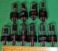(10) CBS 6SN7GT Twin Triodes Black Plates! Tall Bottle! HICKOK TESTED! (1950s)