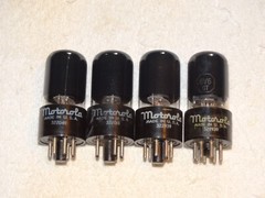 4 x 6V6gt Tung-Sol /Motorola Tubes *Black Glass*Very Strong Matched Quad*#9