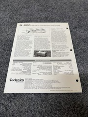 ⭐️ Original Technics SL-1800 Stereo Turntable Dealer Sales Brochure NICE! ⭐️