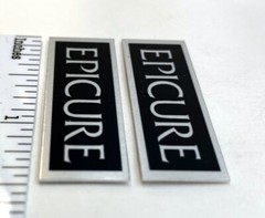 Epicure Speaker Badge Logo Emblem Custom Made Aluminum PAIR