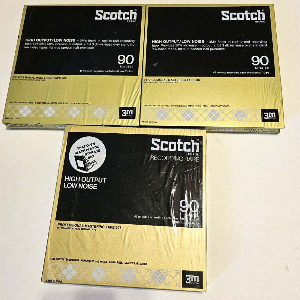 Scotch Professional Mastering Tape 207 90 Min 1/4” R90 Reel To Reel – Lot of 3