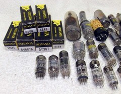 Big LOT of 50 Radio/Television Vacuum Tubes. Some New in Box, Unknown Others
