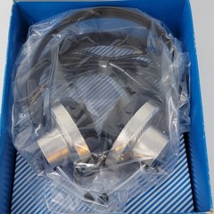 NOS Vintage Panasonic EAH-35 Velocity Type Stereo Headphones Retro Silver Black