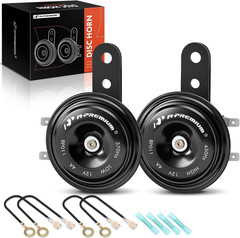 A-Premium – Disc Horn 2PCS High & Low Universal Electric Horns, 12V 110 dB, Comp