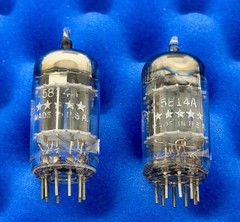 Two GE 5814A Tubes / X3 Mica / Horseshoe Getter / Amplitrex Tested / 12AU7 ECC82