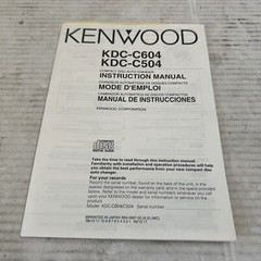 Kenwood KDC-C604 KDC-C504 Instruction Manual ONLY EUC