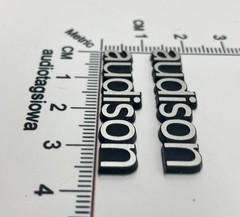 Audison Speaker Badge Logo -Custom Made Incised Silver and Black PAIR