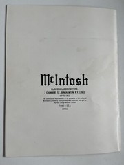 MCINTOSH C32 SOLID STATE STEREO PREAMPLIFIER OWNERS MANUAL ORIGINAL D1360
