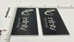 Infinity Sterling Speaker Badge Logo Custom Made Aluminum PAIR