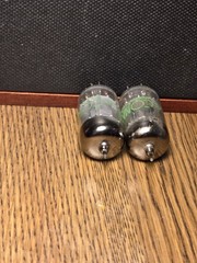 12AU7 Vacuum Tube Pair Sylvania Test NOS 100 % Gray Plate Slant D Get Tube Amp