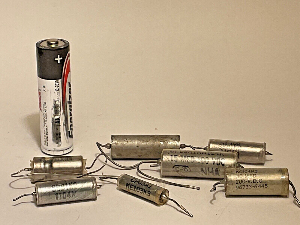 Lot of 7 Vintage PIO Capacitor Pulls .1uf 200v .047uf 600v Vitamin Q Sprague etc