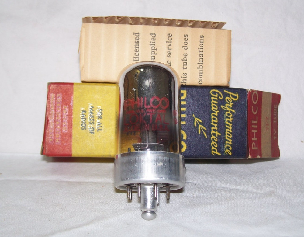 NOS Philco 7F7 radio tube in original box,tested GOOD!,amp,loktal