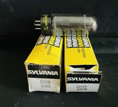 Pair NOS Sylvania 5U4GB 5AS4A Vacuum Tubes Rectifier NIB Vintage Amp Power