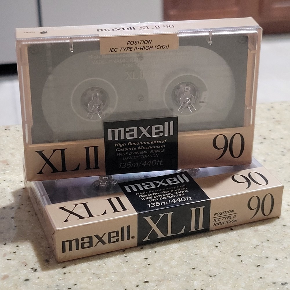 Maxell XLII 90 Lot of 2 Blank Cassette Tapes Type II High Bias Both Sealed Japan