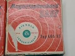 x4 LOT Magnetophonband BASF Reel 3″ Tape Box LGS Germany Pikkolo Doppelspielband