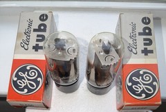 Pair GE 6L6GC “DD” Side Getters Black Plate Tubes Test Strong For GM, Current