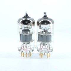 NOS TESLA 6922 E88CC MATCHED PAIR GOLD-PIN RARE GREY PLATES AND SHIELD TUBES