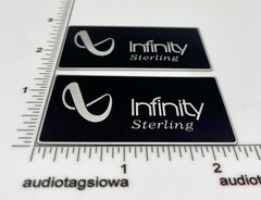 Infinity Sterling Speaker Badge Logo Custom Made Aluminum PAIR