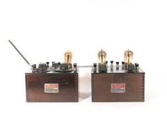 1922 Telmaco BR Radio & Matching BA Amplifier w/Good Tipped Amber Glass Tubes