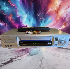 Panasonic 4 Head HI-Fi Stereo VCR Plus RCA Cables Serviced PV-V4661 Rare Silver!