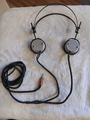 Cannon-Ball Empire USA Made Antique Metal Headphones Fabric Cord 1/4″ Plug Works