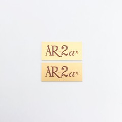 AR-2ax Speaker Grill Badges Aluminum logo Badge 53.9mm(2.125″)X25.4mm(1″) GOLD