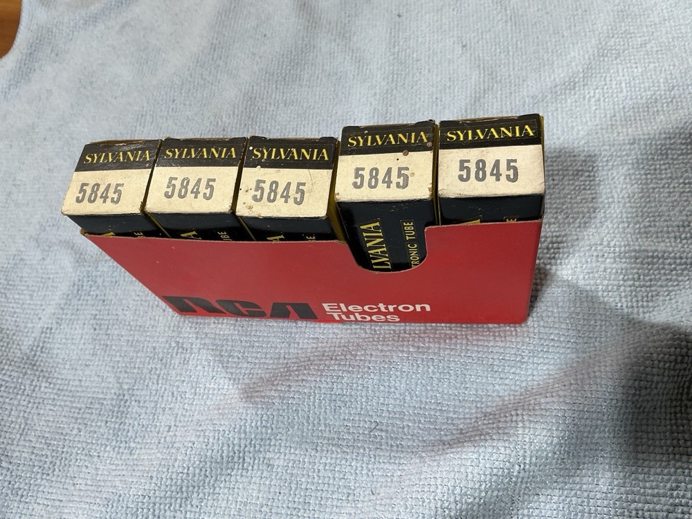5 NOS 5845 Sylvania vacuum Tubes dual control Diode HF Noise Generator same date