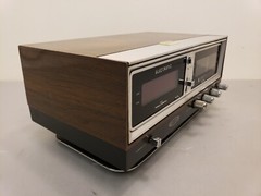 Vintage Zenith R472 Alarm Clock Radio Wood Grain Circle of Sound Tested *READ