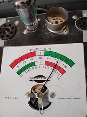 JAN Sylvania 12BA6 Tube TESTED 100 Green Label Copper Post Military 6BD6 HF Hi-F