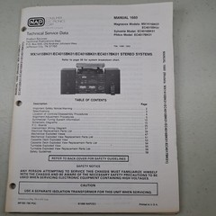 NAP Service Manual 1660 Magnavox Sylvania Philco Stereo Systems 1988 Illustrated