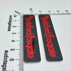 Rockford Fosgate Speaker Badge Logo Custom Made Aluminum Pair Red & Black