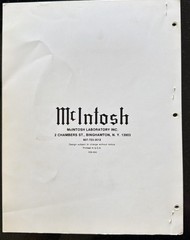 Original McIntosh C 28 Solid State Stereo Preamplifier Owners Manual,plus Extras