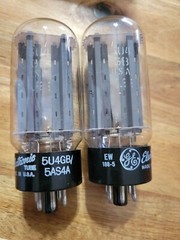 Lot Of 2 Vintage GE Electronic Tubes 5U4GB 5AS4A