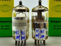 Tektronix Matched Balanced NOS Pair Amperex PQ 6DJ8 A Frame Dimp Disc Getters