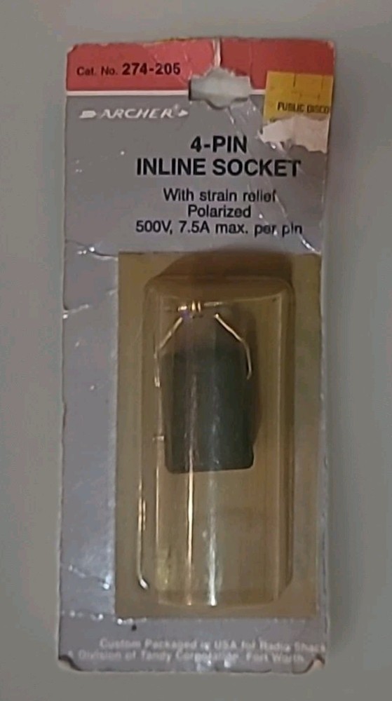 Radio Shack 4-Pin Inline Socket 274-205 Tandy Archer 🔥NEW NOS💥