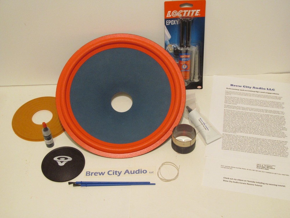 12″ 4 Ohm BLUE CONE Recone Kit for Cerwin Vega 122D2 RW12D SW12 LE12D DVC