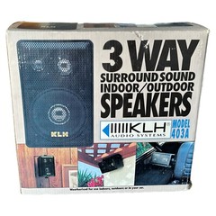 1 Pair KLH 3 Way Surround Sound Indoor/Outdoor Speakers Model 403A NEW Open Box