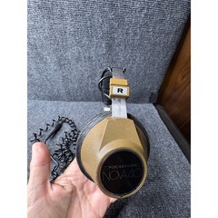 Vintage Realistic Nova 40 Stereo Headphones Tan Black Over Ear Coiled Cord 1/4in