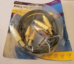 ​New Philips Magnavox 3ft Stereo RCA Audio Cable Gold Plated PM61109 Vintage NOS