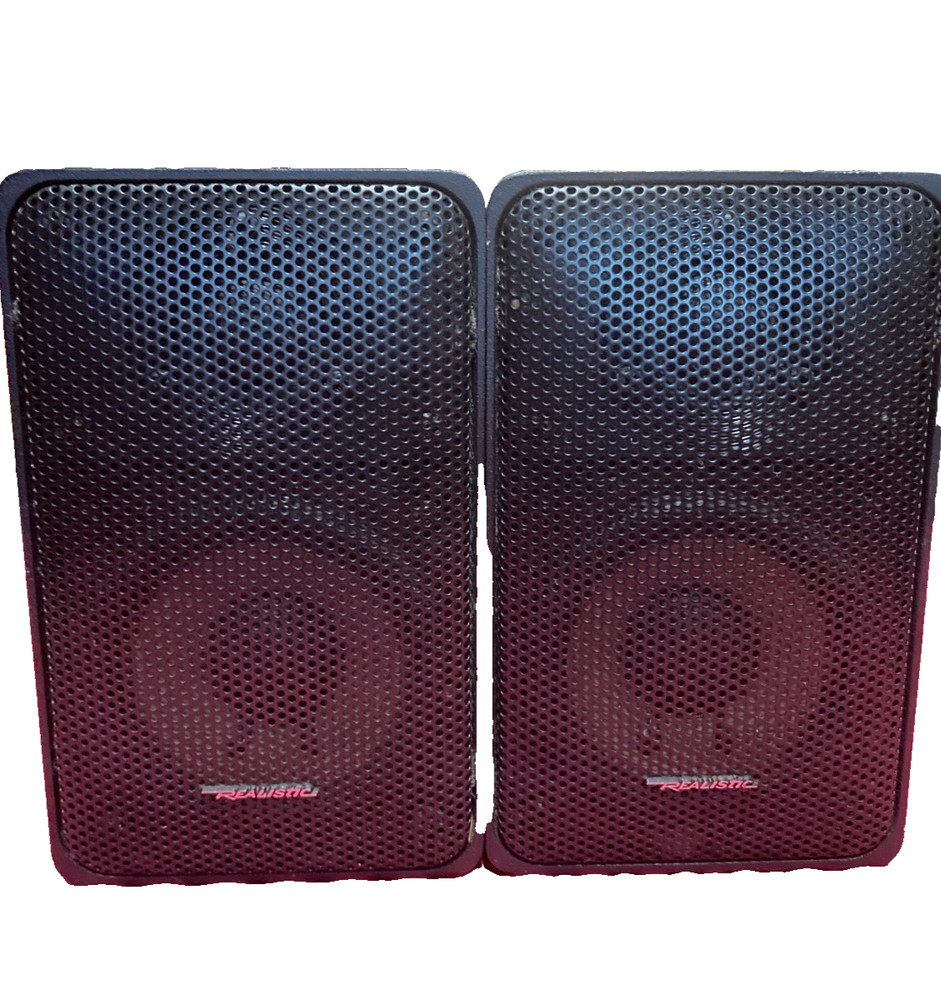 Bookshelf Speakers, Realistic Minimus 7 Black 40-2030C Radio Shack speaker set.