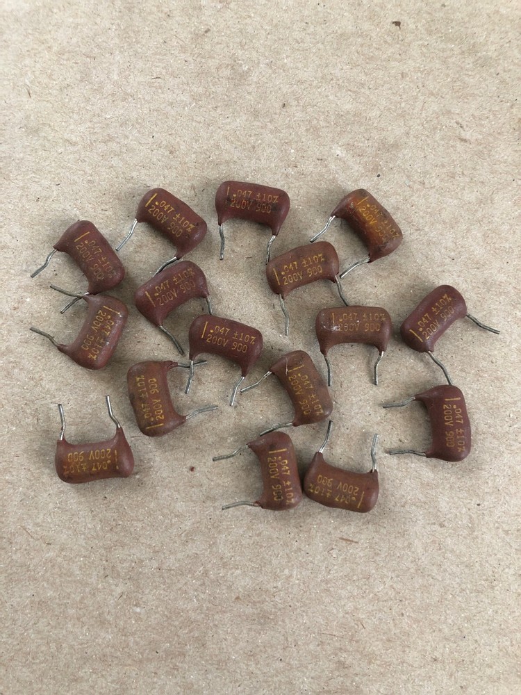 Vintage Brown Drop Capacitor 0.047 uF 200V 10% 900 guitar amp tone cap, 200 V