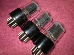 Matched Pair +1 RCA 6SN7GTB Staggered Black Plate Tubes Balanced STRONG 3pc 6SN7