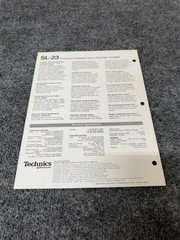 ⭐️ Original Technics SL-23 Stereo Turntable Dealer Sales Brochure NICE! ⭐️