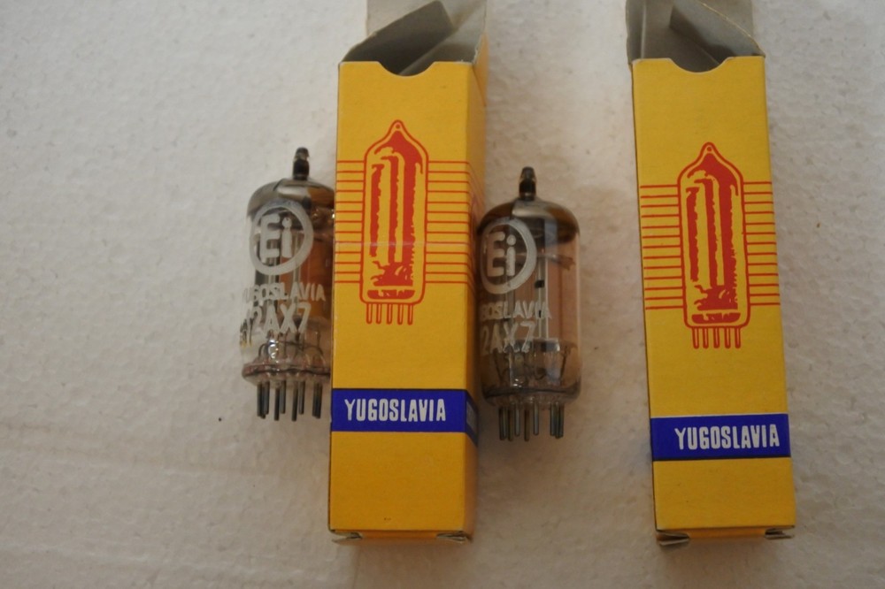 2 NOS NIB Matched EI 12AX7 Silver Plate Audio Tubes