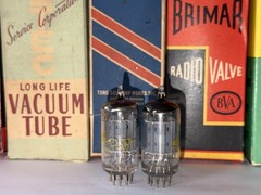 (2) Super Strong Sylvania Yellow Label 12AX7 7025 Tubes Tested On TV7-D/U