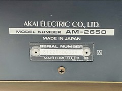 RARE Akai AM-2650 Vintage Stereo Amplifier 65W/ Channel Made In Japan From 1979